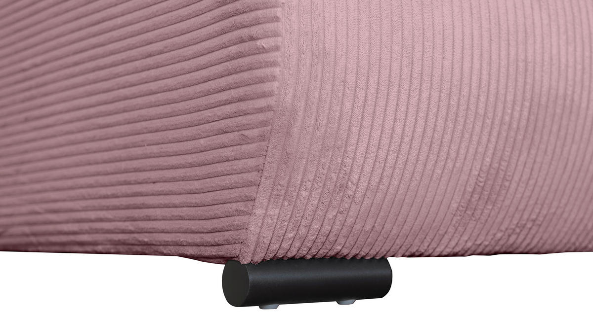 WOHNLANDSCHAFT Altrosa Cord  - Schwarz/Altrosa, KONVENTIONELL, Textil/Metall (191/351/191cm) - Carryhome