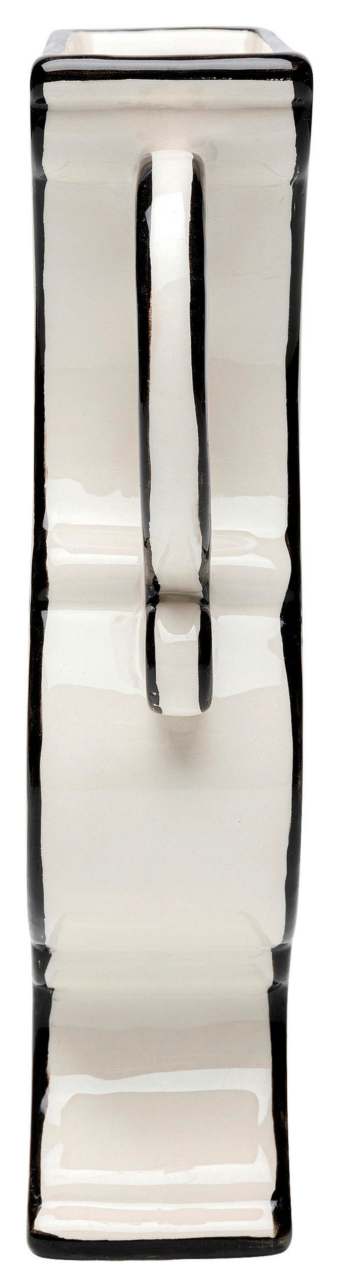 VASE 23,5 cm  - Schwarz/Weiß, KONVENTIONELL, Keramik (23/23/5cm) - Kare-Design