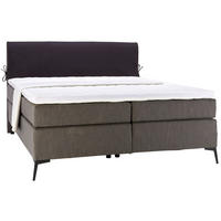 BOXSPRING POSTELJA 200 cm   x 200 cm  , tekstil antracit, črna  - črna/antracit, Design, kovina/tekstil (200/200cm) - Hom`in