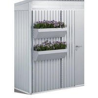 BLUMENKASTEN-SET  - Silberfarben, Design, Kunststoff/Metall (82/188/25cm) - Biohort