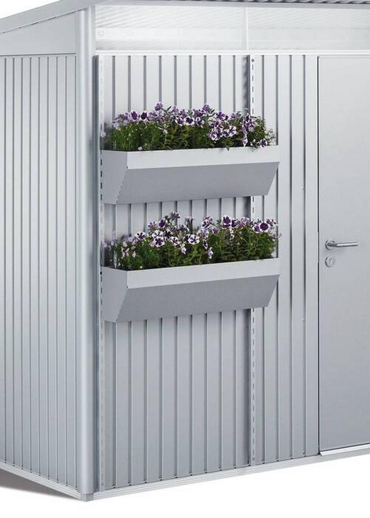 BLUMENKASTEN-SET  - Silberfarben, Design, Kunststoff/Metall (82/188/25cm) - Biohort