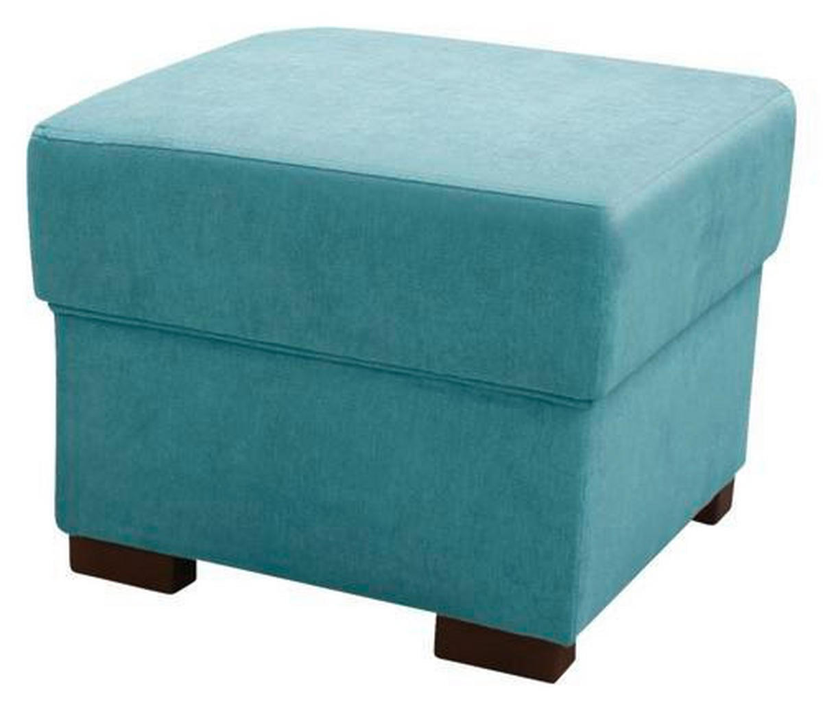 HOCKER in Textil Hellblau  - Braun/Hellblau, Design, Holz/Textil (51/43/51cm) - Livetastic