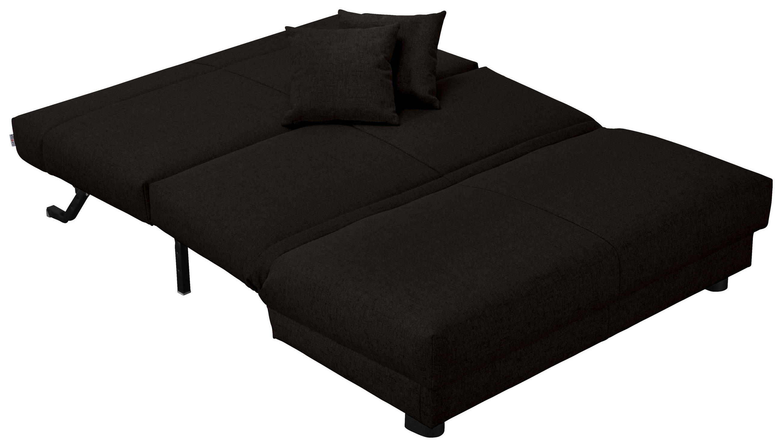 SCHLAFSOFA Chenille Schwarz  - Schwarz, Design, Textil/Metall (145/85/100cm) - Carryhome
