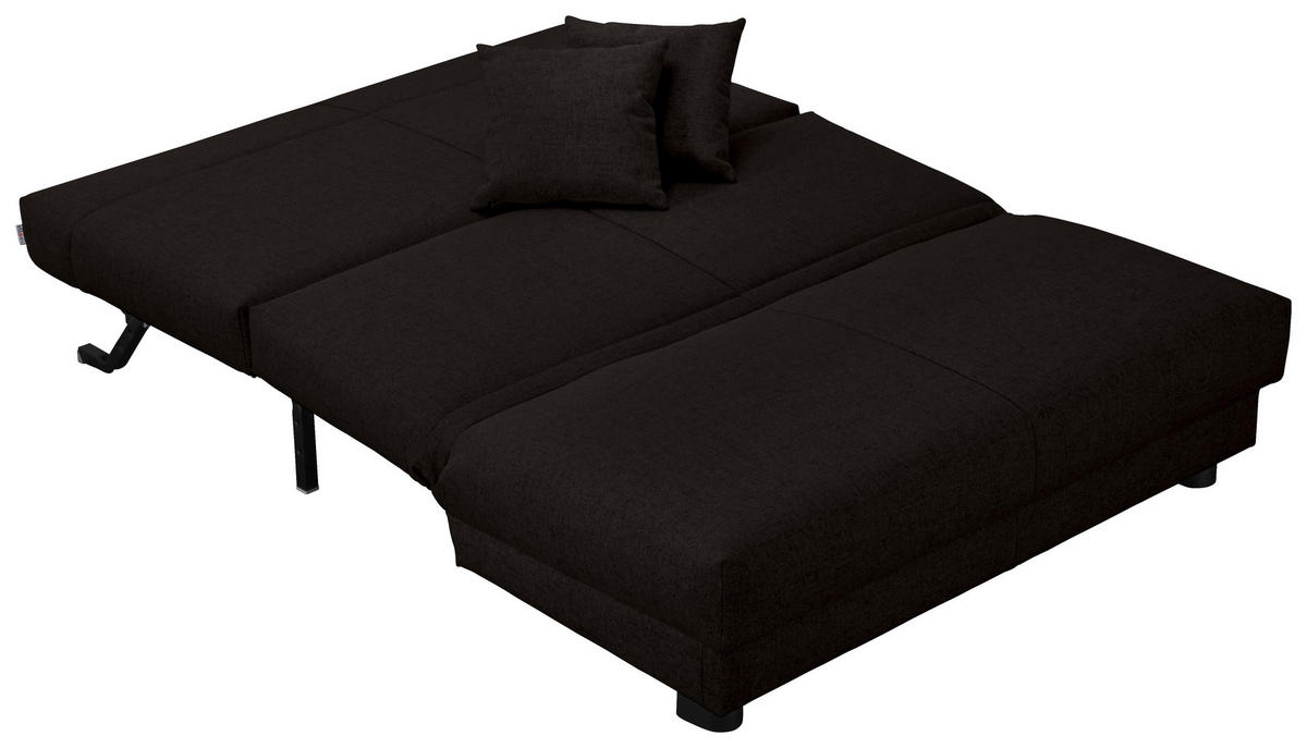 SCHLAFSOFA Chenille Schwarz  - Schwarz, Design, Textil/Metall (145/85/100cm) - Carryhome