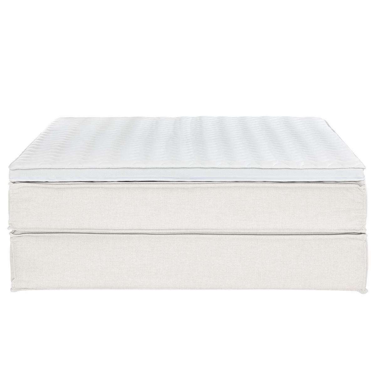 BOXSPRINGBETT 180/200 cm  in Creme  - Creme/Schwarz, Design, Textil (180/200cm) - home24