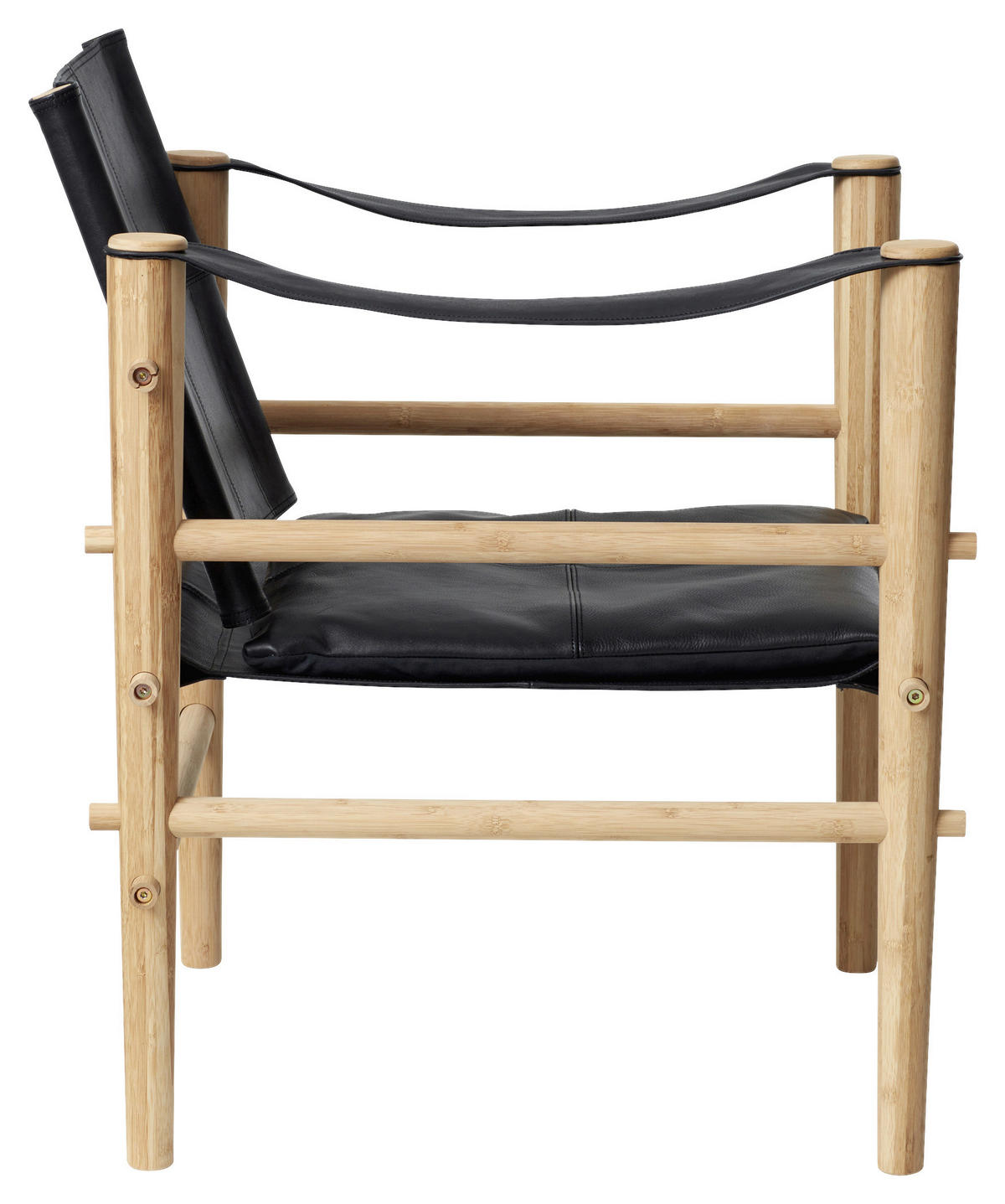 SESSEL in Echtleder Schwarz  - Schwarz/Naturfarben, ROMANTIK / LANDHAUS, Leder/Holz (59/79/61cm) - MID.YOU