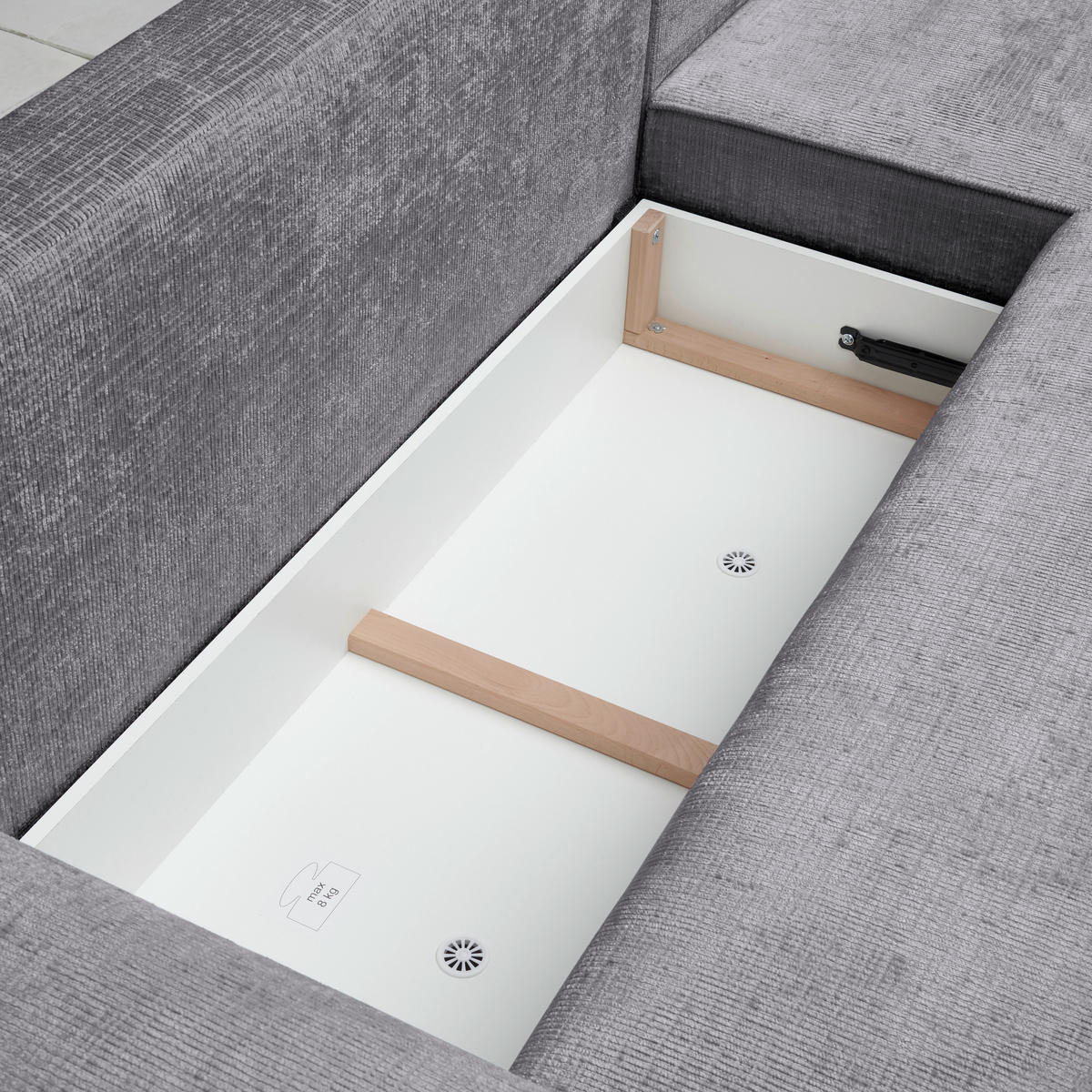 ECKSOFA in Plüsch Hellgrau  - Blaugrau/Hellgrau, Design, Kunststoff/Textil (288/152cm) - Xora
