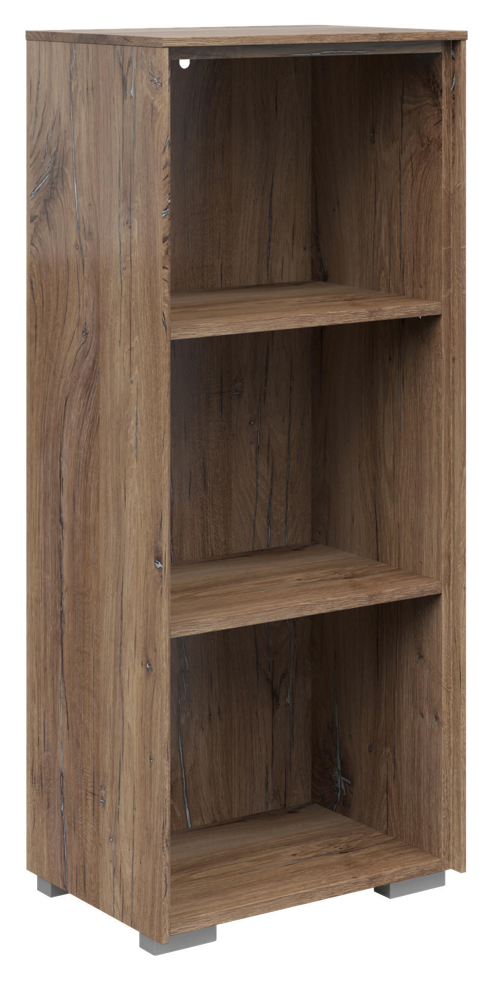 AKTENREGAL Eiche dunkel - Eiche dunkel/Silberfarben, KONVENTIONELL, Holzwerkstoff/Kunststoff (43/110/37cm) - Voleo
