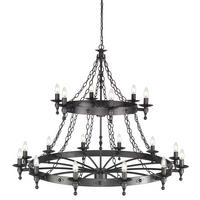 KRONLEUCHTER Graphite 122/104 cm  - Graphitfarben, ROMANTIK / LANDHAUS, Metall (122/104cm) - Elstead Lighting