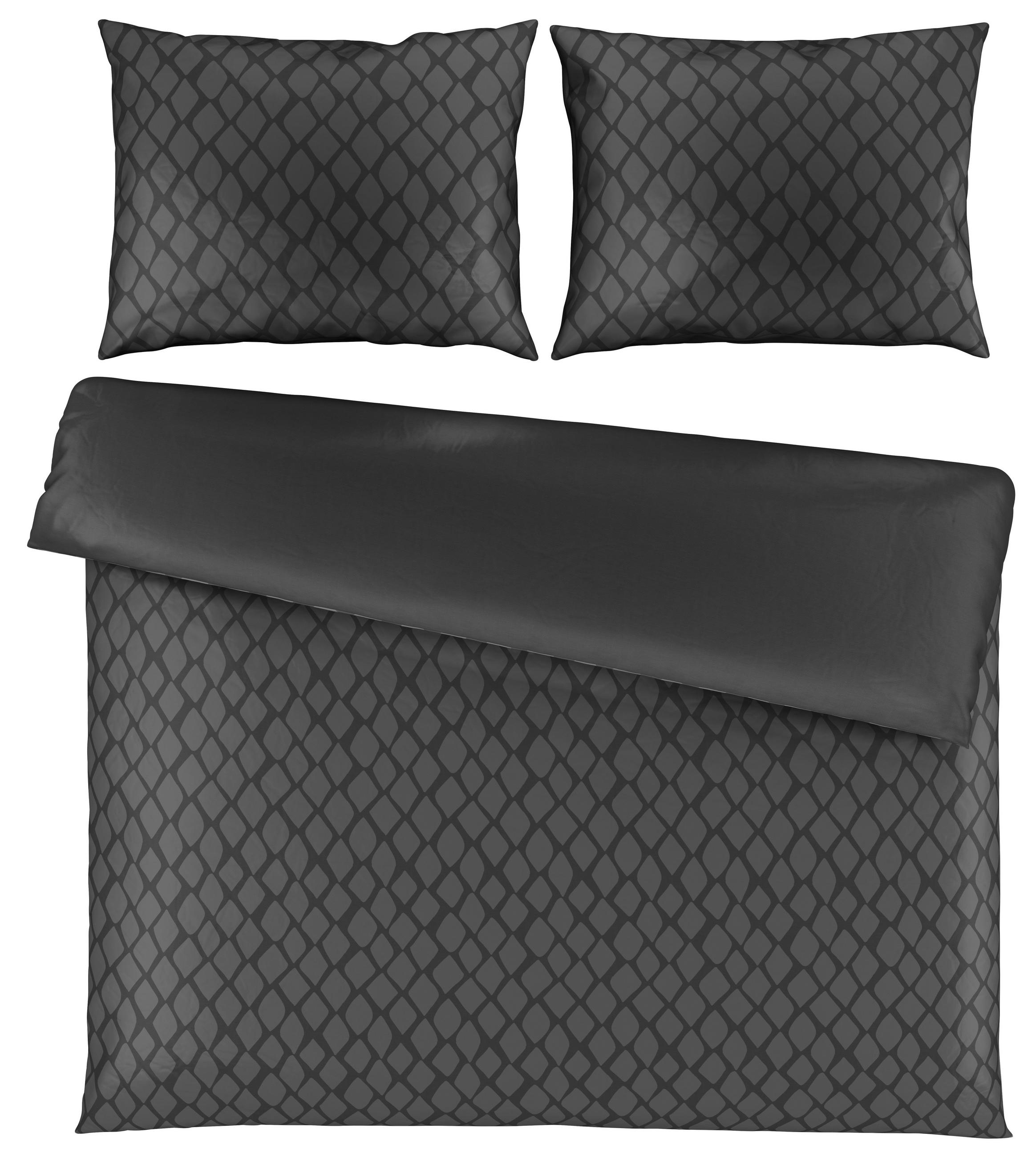 BETTWÄSCHE Satin 200/210 cm  - Anthrazit/Silberfarben, Design, Textil (200/210cm) - Dieter Knoll