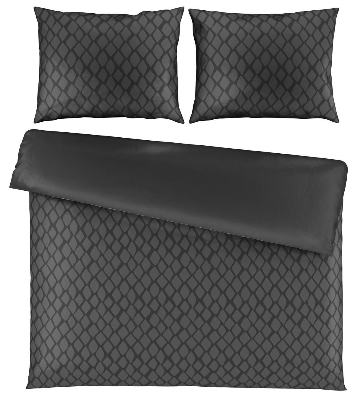 BETTWÄSCHESET Satin 200/210 cm  65 cm/100 cm  - Anthrazit/Silberfarben, Design, Textil (200/210cm) - Dieter Knoll