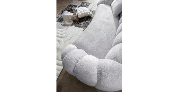 BIGSOFA in Chenille Hellgrau  - Hellgrau/Schwarz, KONVENTIONELL, Kunststoff/Textil (248/78/112cm) - Carryhome