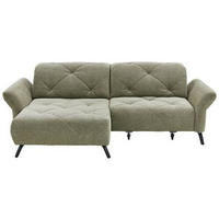 ECKSOFA in Webstoff Grün  - Schwarz/Grün, Design, Textil/Metall (173/244cm) - Moderano