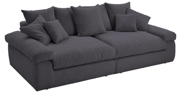 BIGSOFA Cord Dunkelgrau  - Dunkelgrau/Schwarz, Design, Kunststoff/Textil (260/90/140cm) - Carryhome