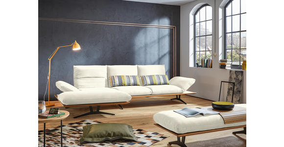 ECKSOFA in Flachgewebe Creme 159/314 cm - Creme/Schwarz, Design, Holz/Textil (159/314cm) - Dieter Knoll
