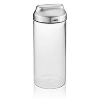 VORRATSDOSE KIPPO 1,3 L  - Edelstahlfarben/Transparent, Basics, Glas/Kunststoff (10/23,8cm) - Gefu