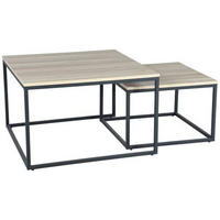 COUCHTISCH in Metall, Holzwerkstoff  - Eichefarben/Schwarz, Design, Holzwerkstoff/Metall (80/50/80cm) - MID.YOU