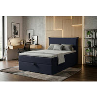 BOXBETT 120/200 cm  in Dunkelblau  - Schwarz/Dunkelblau, MODERN, Holzwerkstoff/Kunststoff (120/200cm) - MID.YOU