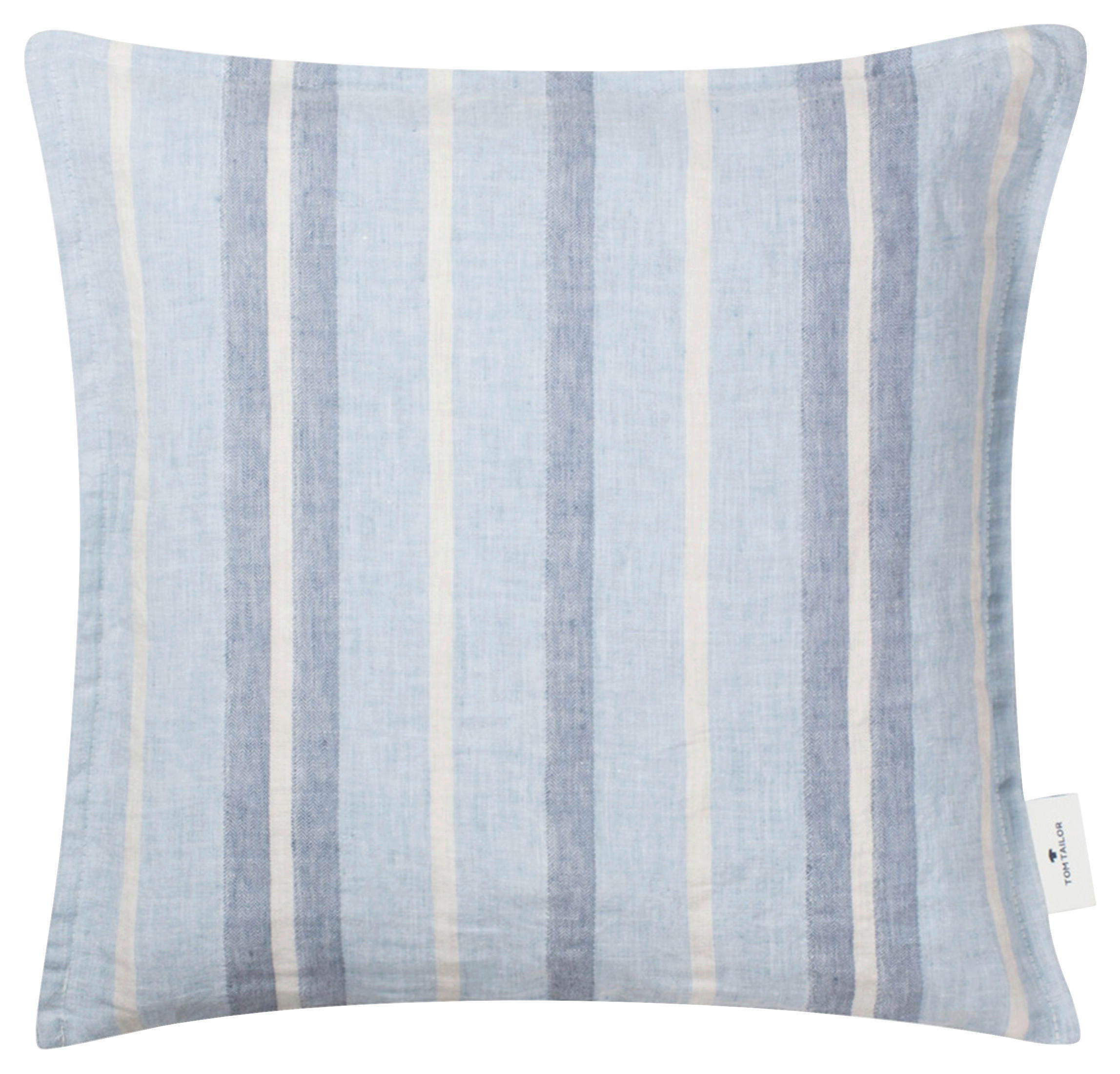 KISSENBEZUG Linen 40/40 cm  - Naturfarben/Hellblau, Konventionell, Textil (40/40cm) - Tom Tailor