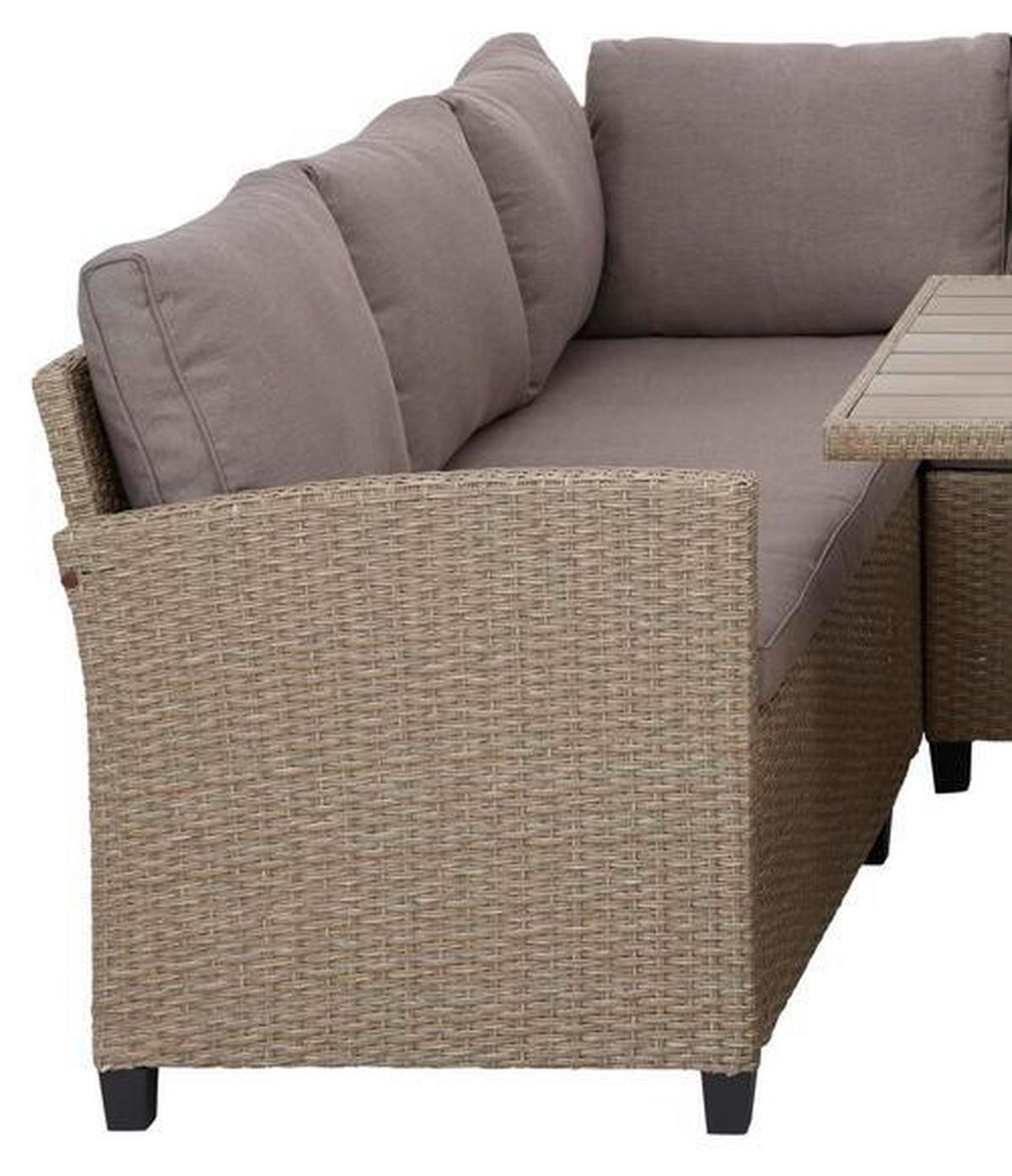 Loungegarnitur 6-tlg. Porto II 175/232 cm Stahl  - Hellgrau/Braun, MODERN, Kunststoff/Textil (175/232cm) - Luca Bessoni