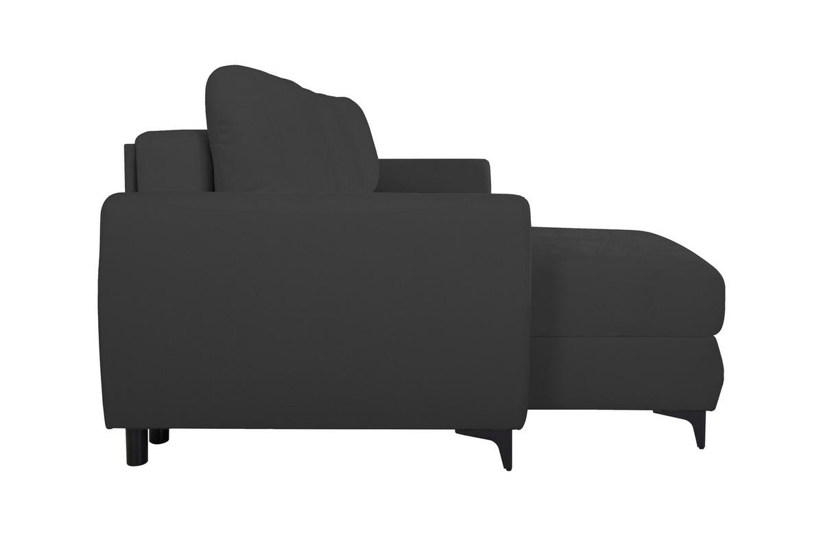 ECKSOFA Moli Anthrazit  - Anthrazit/Schwarz, Design, Textil/Metall (236/148cm) - MID.YOU