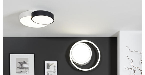 LED-DECKENLEUCHTE 55/40/12,7 cm - Schwarz/Weiß, Design, Kunststoff/Metall (55/40/12,7cm) - Ambiente