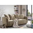 SCHLAFSOFA mit Liegefunktion, Schlafen auf Sitzhöhe, Rücken echt Flachgewebe Beige - Beige/Schwarz, KONVENTIONELL, Kunststoff/Textil (250/74/108cm) - Carryhome