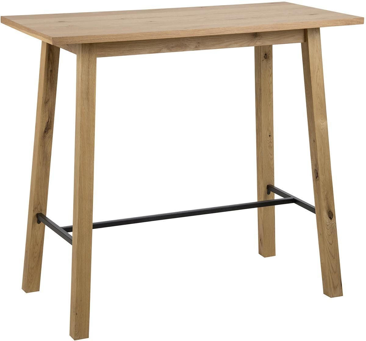 BARTISCH in Holz, Metall 117/58/105 cm   - Eichefarben/Schwarz, Design, Holz/Metall (117/58/105cm) - Carryhome
