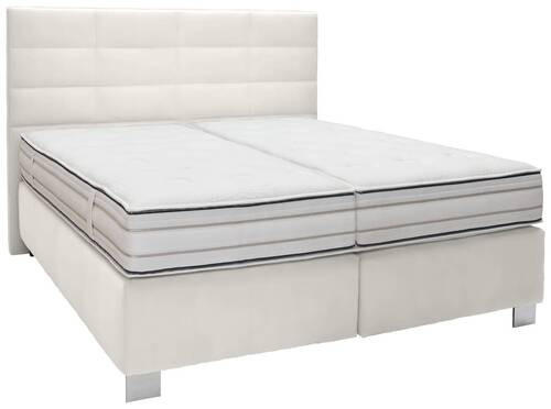 BOXSPRINGBETT 180/200 cm  in Weiß  - Alufarben/Weiß, KONVENTIONELL, Holzwerkstoff/Textil (180/200cm) - Dieter Knoll