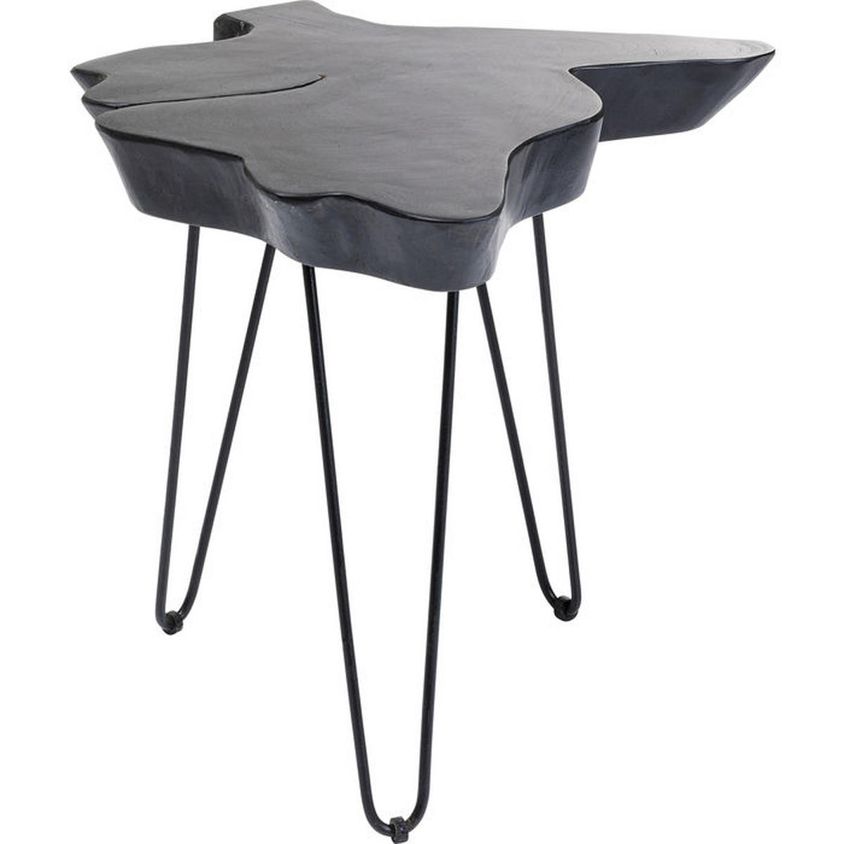 COUCHTISCH Unikat Teakholz massiv 50/50/50 cm Schwarz  - Schwarz, LIFESTYLE, Holz/Metall (50/50/50cm) - Kare-Design