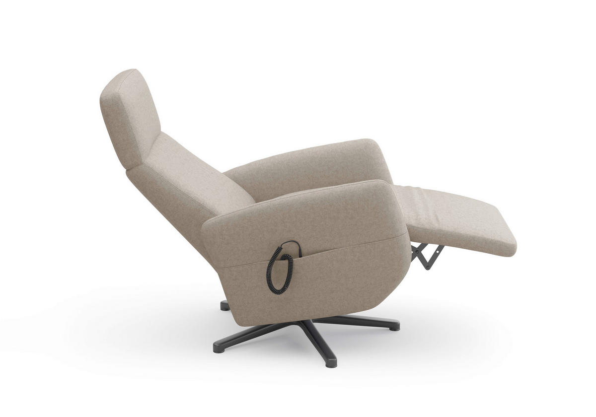 RELAXSESSEL in Textil Taupe  - Taupe/Schwarz, Konventionell, Textil/Metall (71/110/82cm) - Sit & More