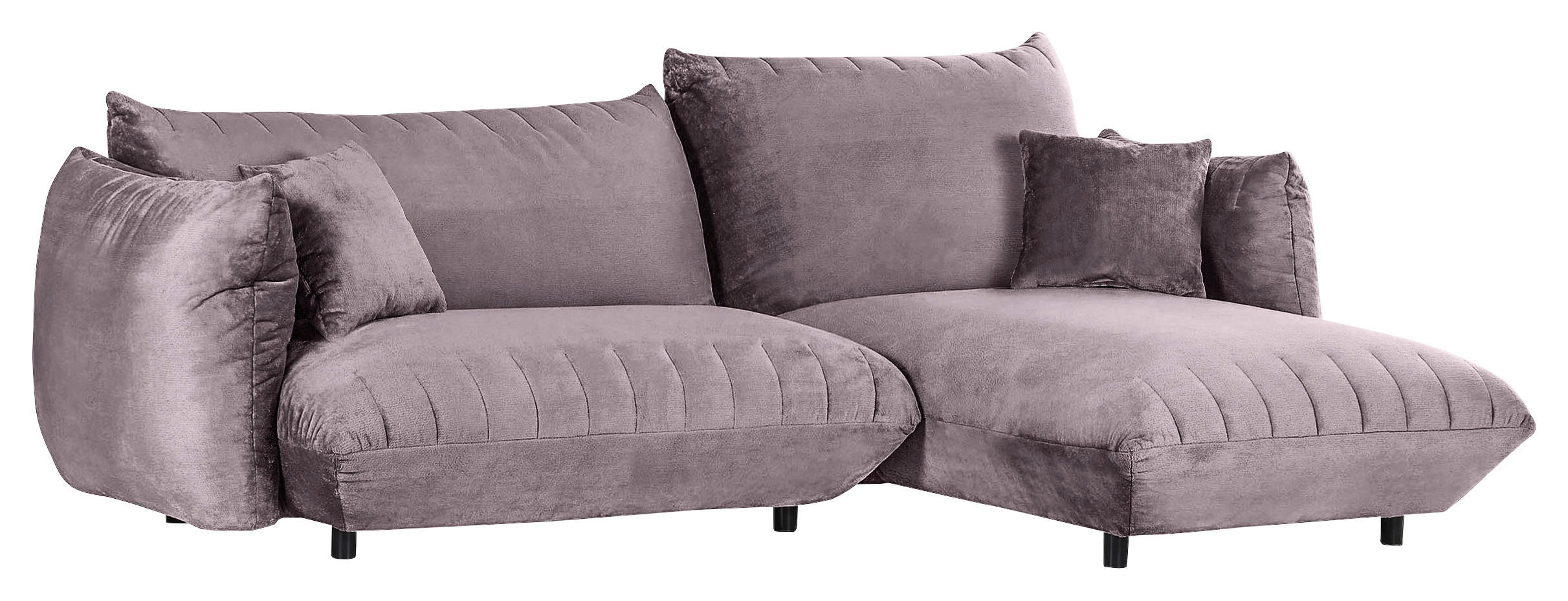 HÖRNSOFFA i plysch grå - svart/grå, Klassisk, textil/plast (270/170cm) - MID.YOU