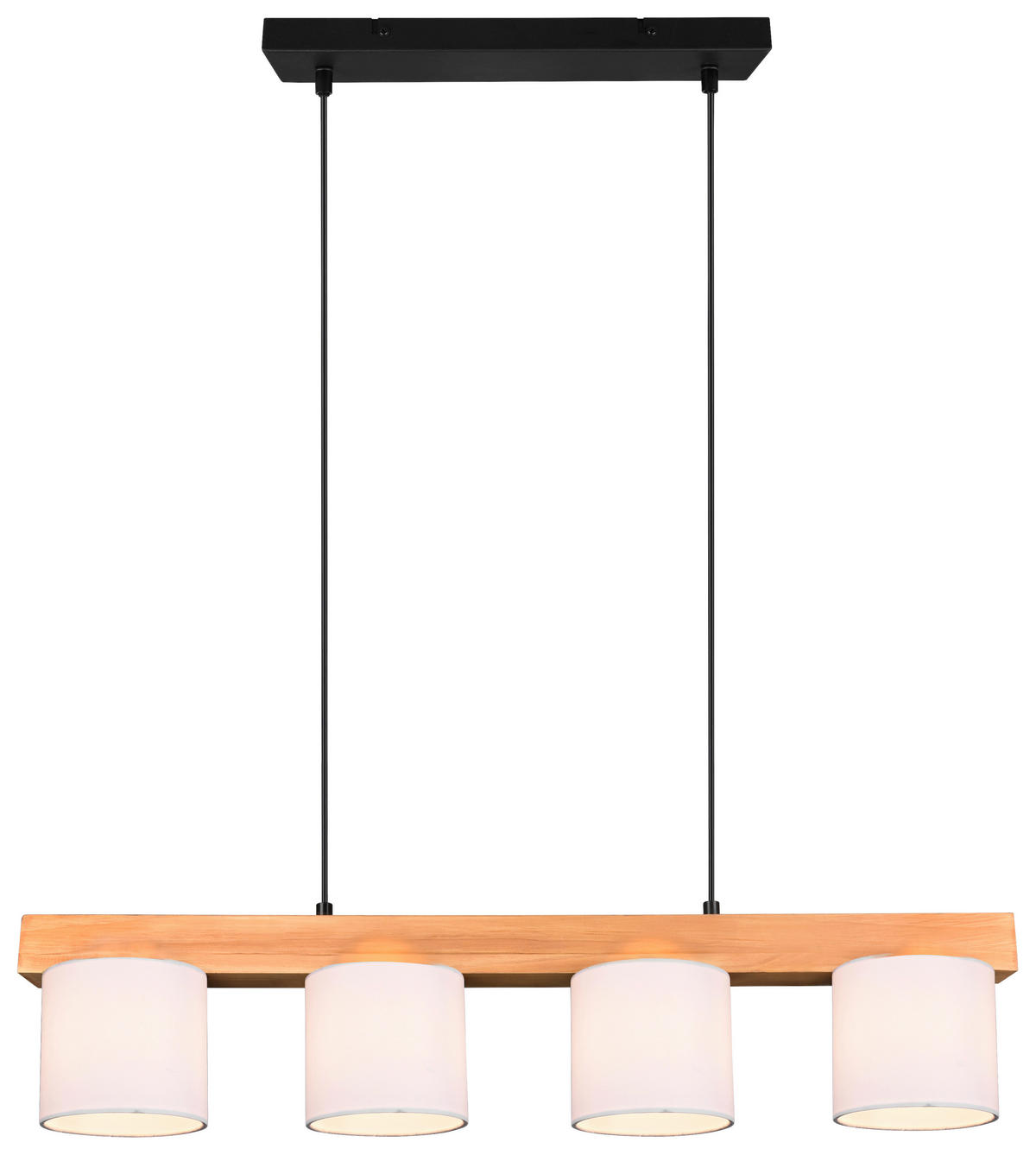 HÄNGELEUCHTE  75/150/12 cm   - Weiss/Braun, Design, Holz/Textil (75/150/12cm) - P & B