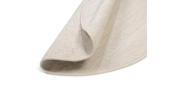 HANDWEBTEPPICH 250/250 cm Helsinki Naturfarben, Weiß rund  - Naturfarben/Weiß, Basics, Textil (250/250cm) - Linea Natura