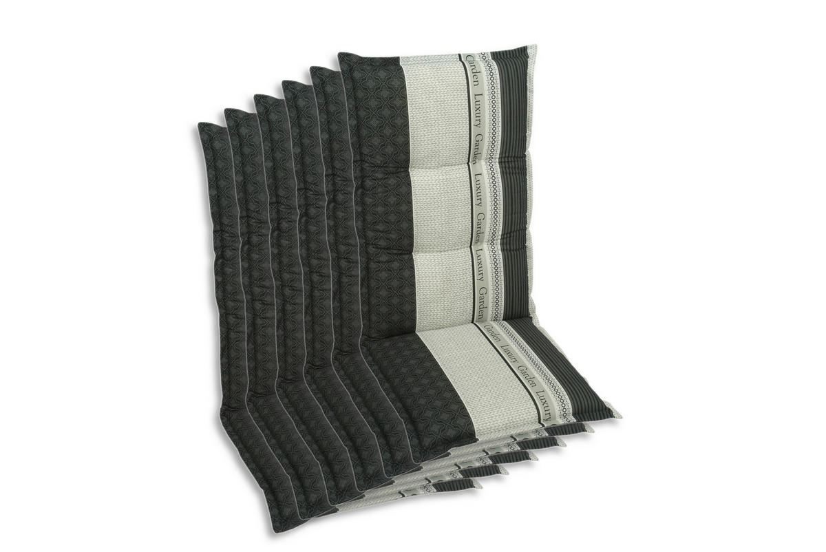 SESSELAUFLAGENSET Schriftzug  - Anthrazit, Basics, Textil (50/7/120cm)