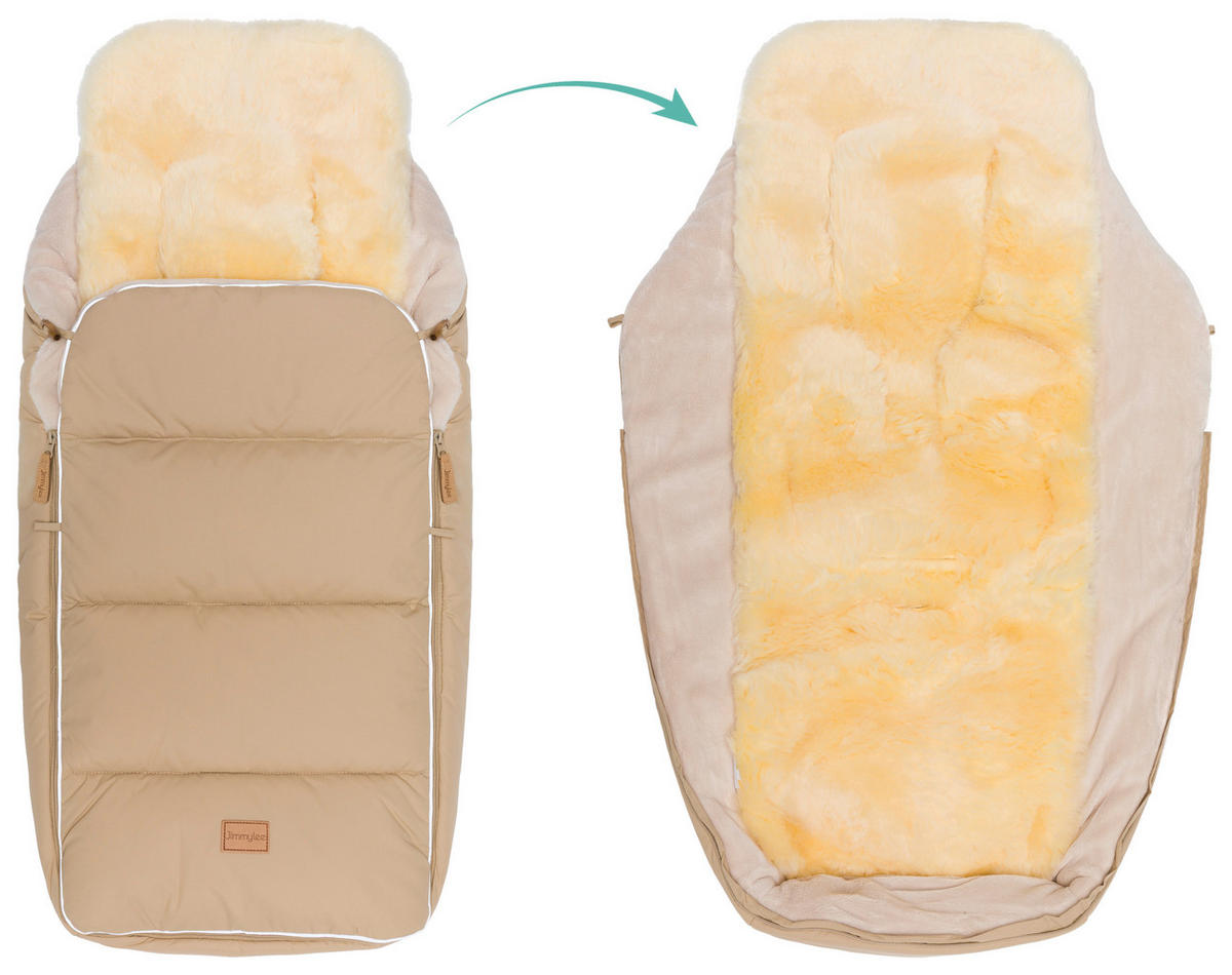 BUGGY-FUSSSACK Fluffy  - Naturfarben, Basics, Leder/Textil (50/100cm) - Jimmylee