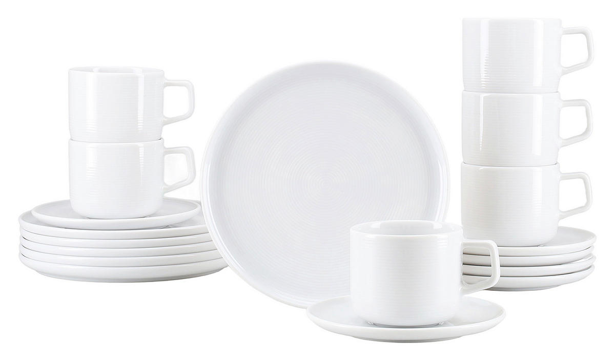 KAFFEESERVICE Weiß Session White 18-teilig  - Weiß, Basics, Keramik - Creatable