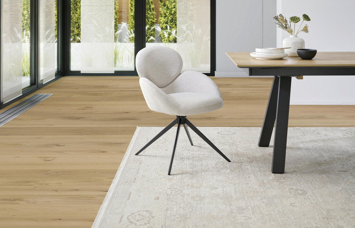 ARMLEHNSTUHL  in Eisen Webstoff  - Beige/Schwarz, MODERN, Textil/Metall (60/83/63cm) - MID.YOU