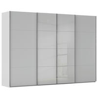 SCHWEBETÜRENSCHRANK 316/223/68 cm,  in Seidengrau, 4 Tür(en)  - Chromfarben/Seidengrau, KONVENTIONELL, Glas/Holzwerkstoff (316/223/68cm) - Novel