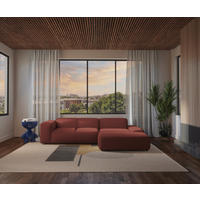 ECKSOFA HANNAH Rot Cord  - Rot/Schwarz, Design, Kunststoff/Textil (304/200cm) - MID.YOU