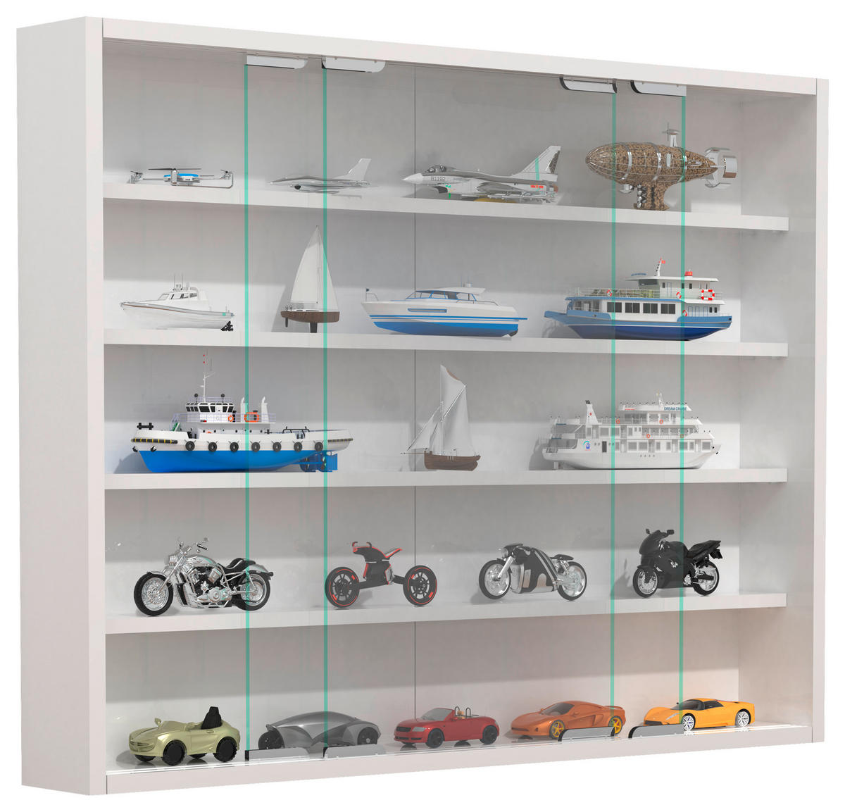 HÄNGEVITRINE in Weiss  - Weiss/Silberfarben, Modern, Glas/Holzwerkstoff (77/60/10cm) - MID.YOU