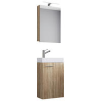 GÄSTEBAD - Weiß/Sonoma Eiche, MODERN, Keramik/Holzwerkstoff (40cm) - MID.YOU