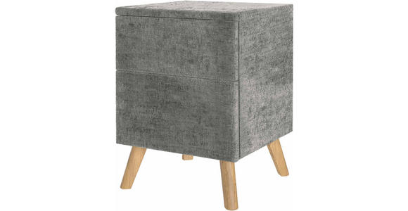 NACHTSCHRANK 40/60/40 cm Eiche vollmassiv  - Eichefarben/Dunkelgrau, Design, Holz/Textil (40/60/40cm) - Esposa