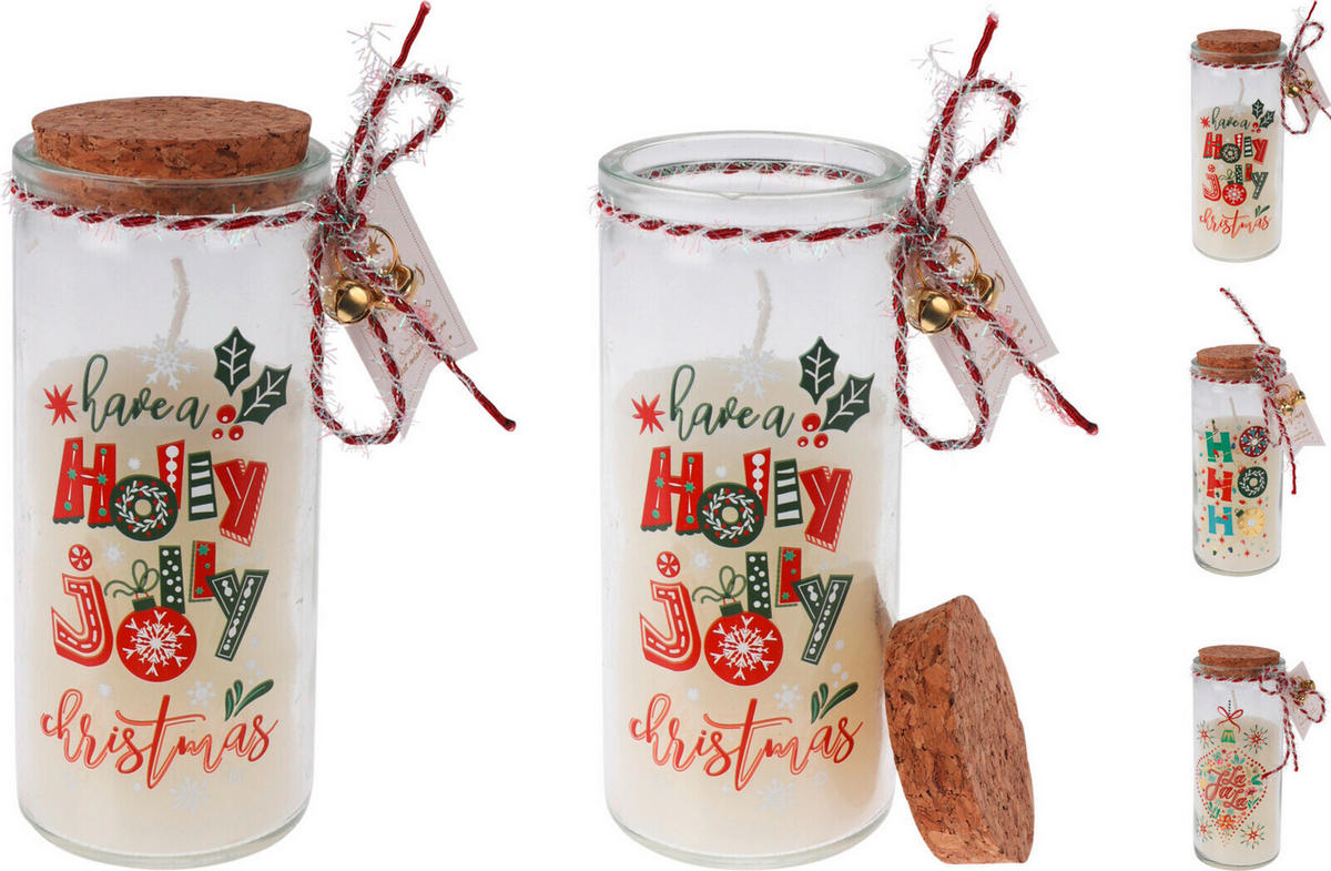 SVÍČKA VE SKLE  - Basics, přírodní materiály (6/6/14cm)