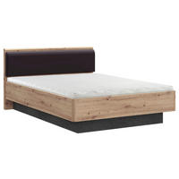 BETT 120/200 cm  in Schwarz, Dunkelgrau, Eiche Artisan  - Dunkelgrau/Schwarz, Design, Holzwerkstoff/Textil (120/200cm) - Carryhome