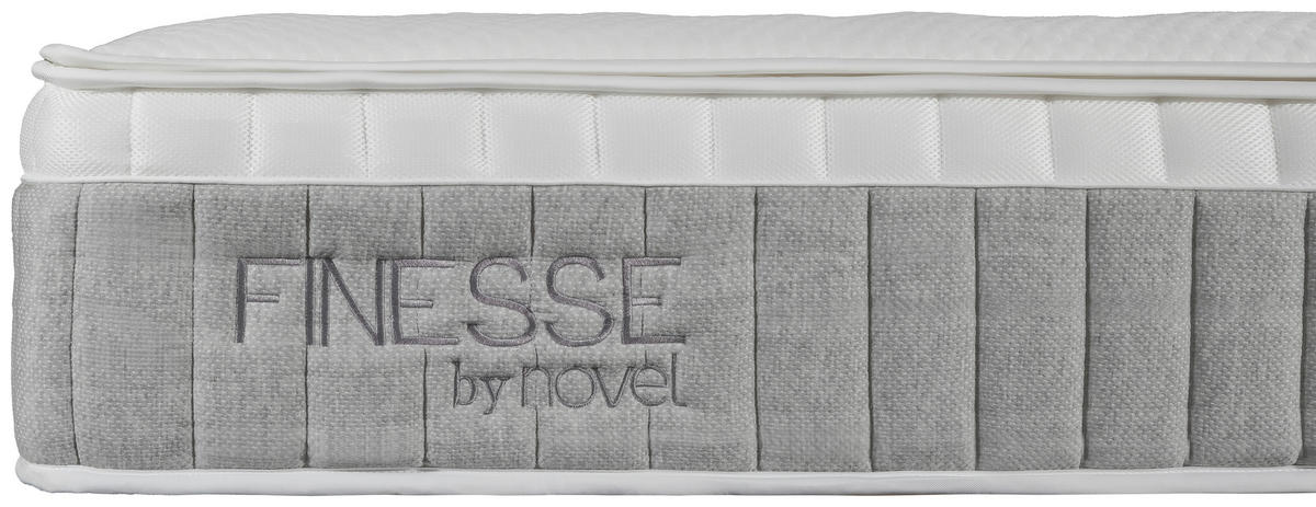 BOXSPRINGMATRATZE 90/200 cm, Höhe ca.: 30 cm,  - Weiß/Grau, Basics, Textil (90/200cm) - Novel