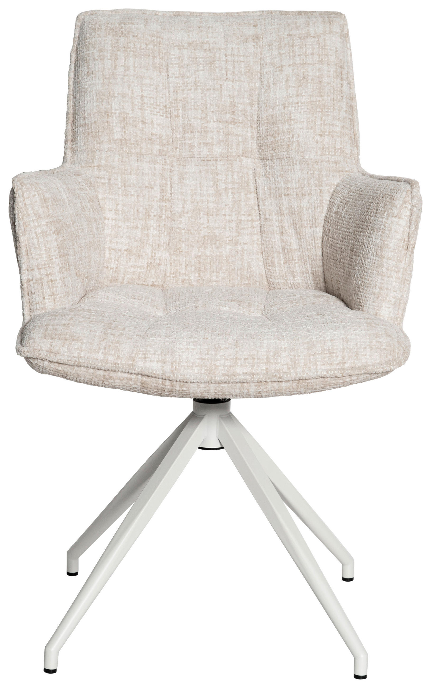 ARMLEHNSTUHL  in Eisen Chenille  - Beige/Creme, Design, Textil/Metall (59/89,5/63cm) - Novel