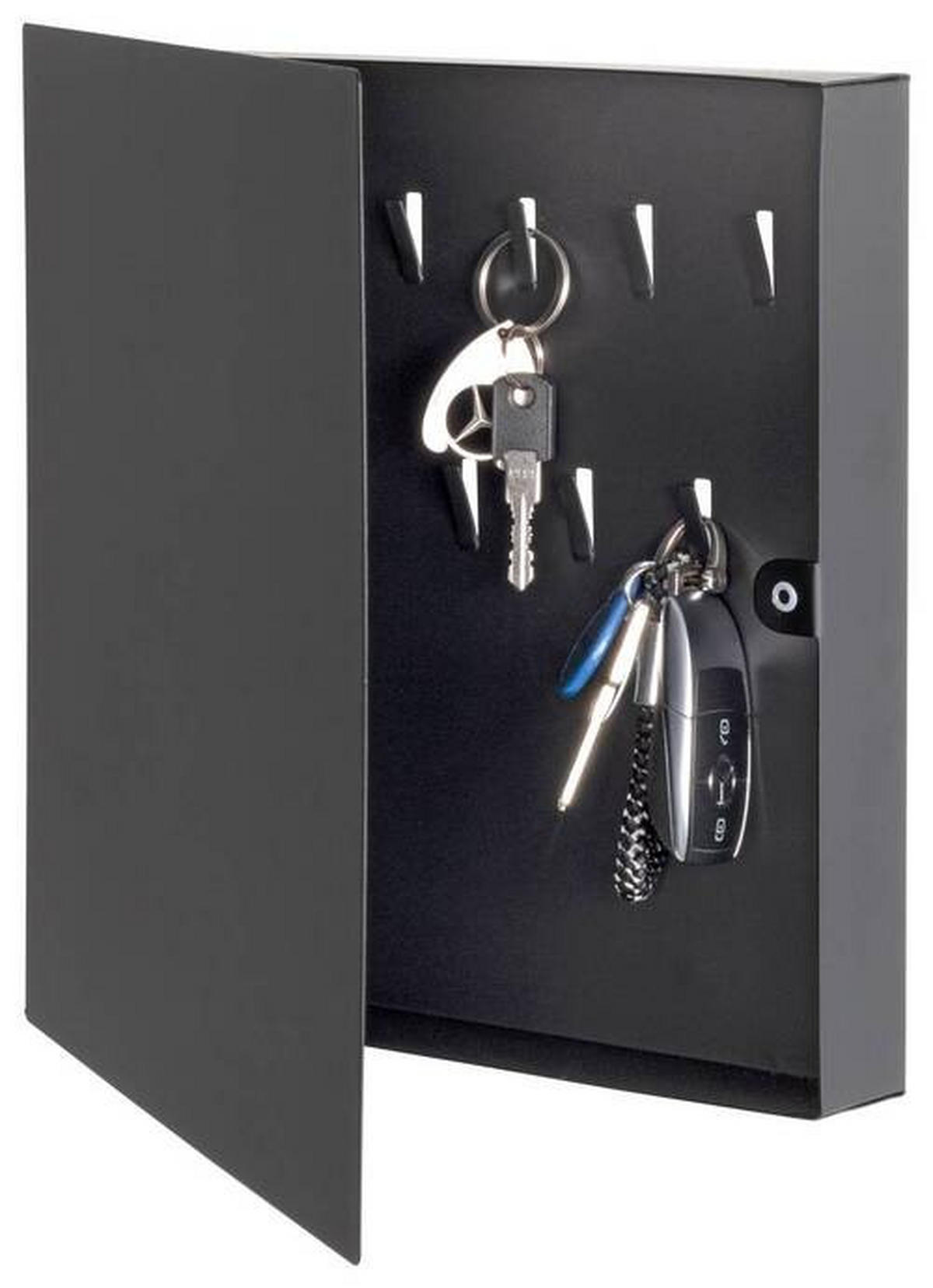 SCHLÜSSELKASTEN - Schwarz, Basics, Metall (30/30/4cm)