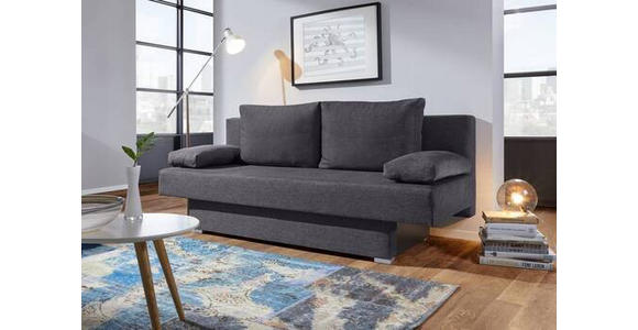 SCHLAFSOFA in Webstoff Dunkelgrau  - Dunkelgrau/Alufarben, Design, Kunststoff/Textil (190/74-86/80cm) - Carryhome