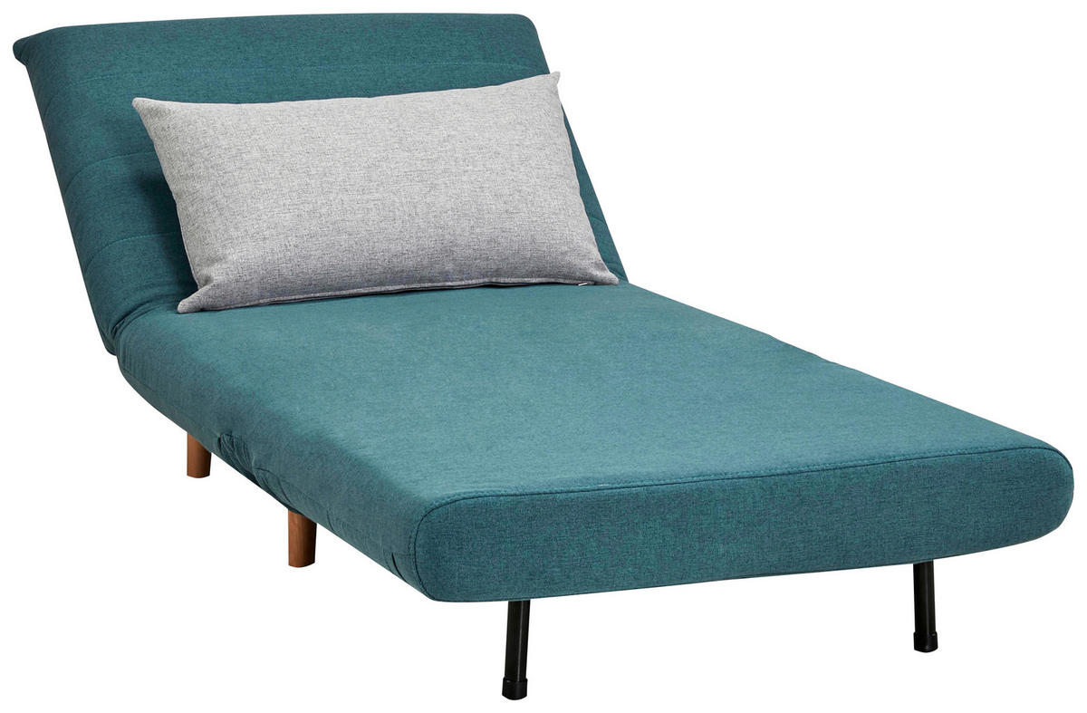 SCHLAFSESSEL Webstoff Blau, Grau    - Blau/Naturfarben, MODERN, Holz/Kunststoff (77/84/91cm) - Livetastic